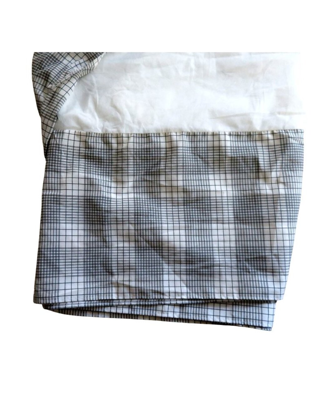 Vintage Martha Stewart Everyday Full Bed Skirt Black/White Plaid 12" Drop USA